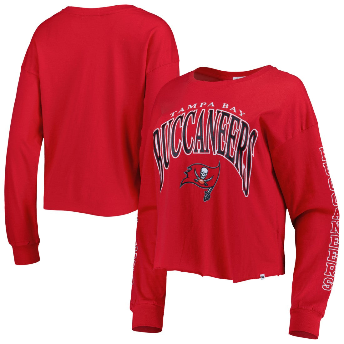 47 brand Tampa Bay Buccaneers '47 Women's Skyler Parkway Cropped Long Sleeve T-Shirt Red