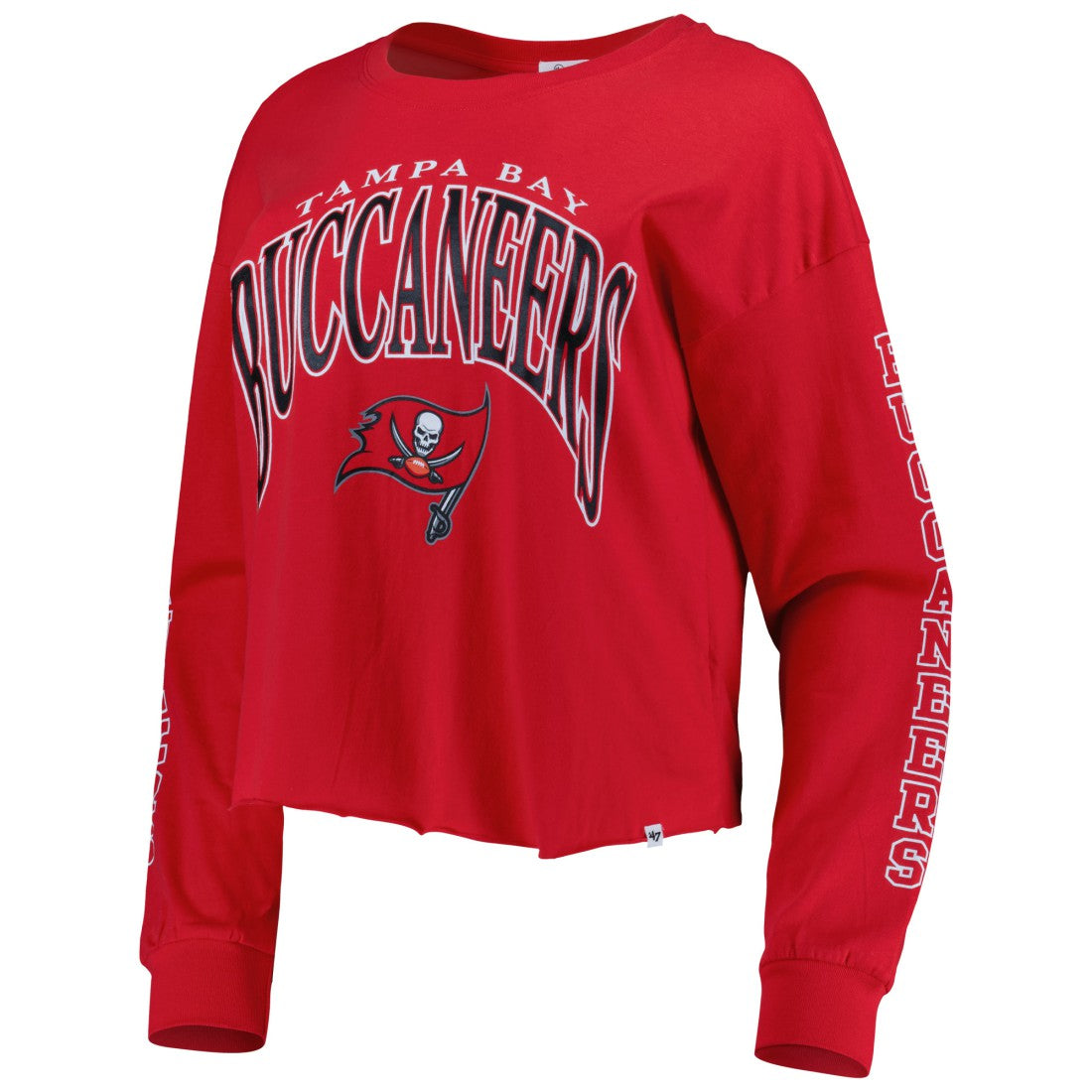 47 brand Tampa Bay Buccaneers '47 Women's Skyler Parkway Cropped Long Sleeve T-Shirt Red