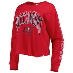 47 brand Tampa Bay Buccaneers '47 Women's Skyler Parkway Cropped Long Sleeve T-Shirt Red