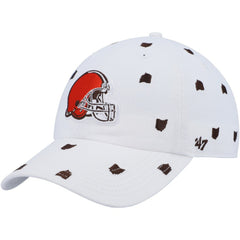 47 brand Cleveland Browns '47 Women's Confetti Clean Up Logo Adjustable Hat White
