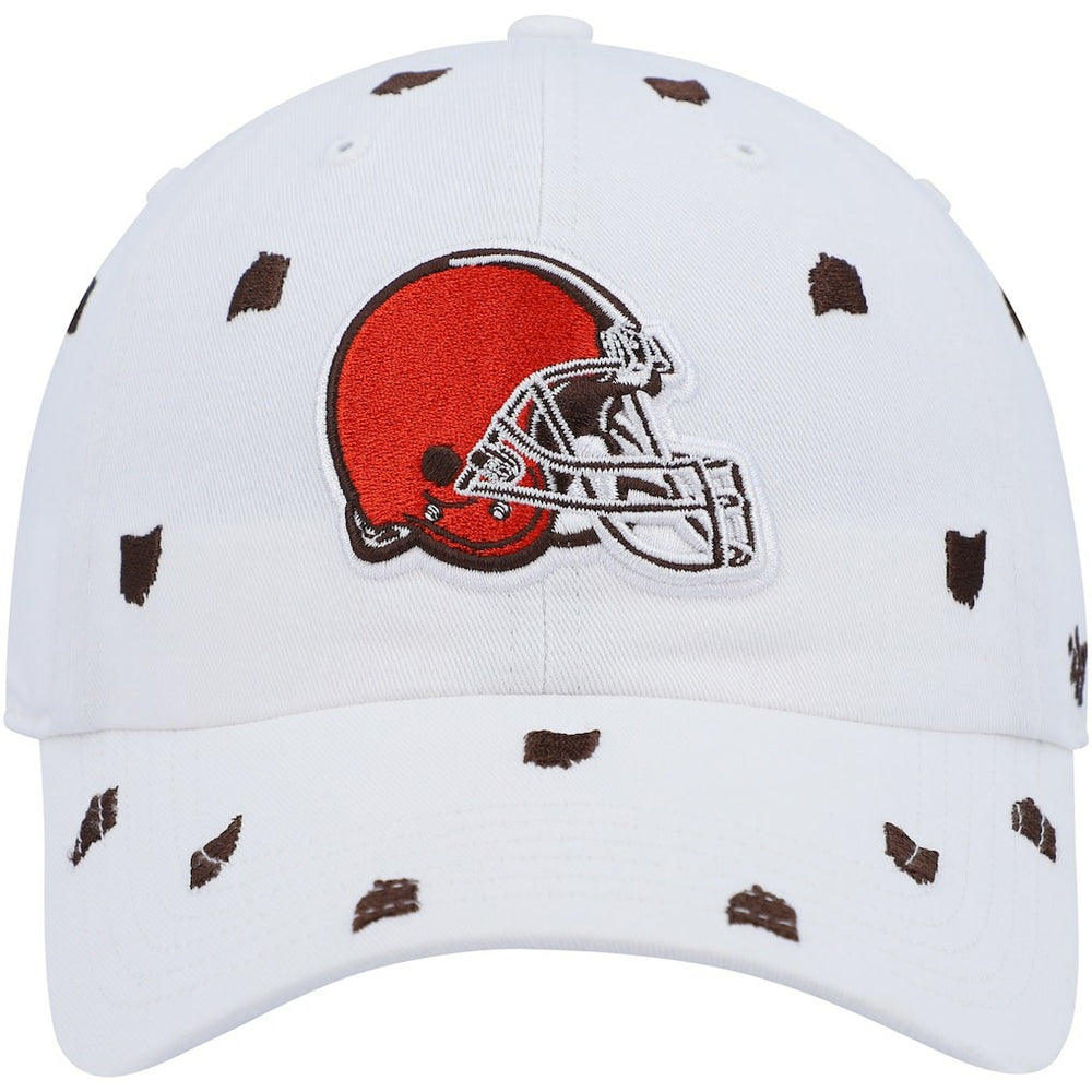 47 brand Cleveland Browns '47 Women's Confetti Clean Up Logo Adjustable Hat White