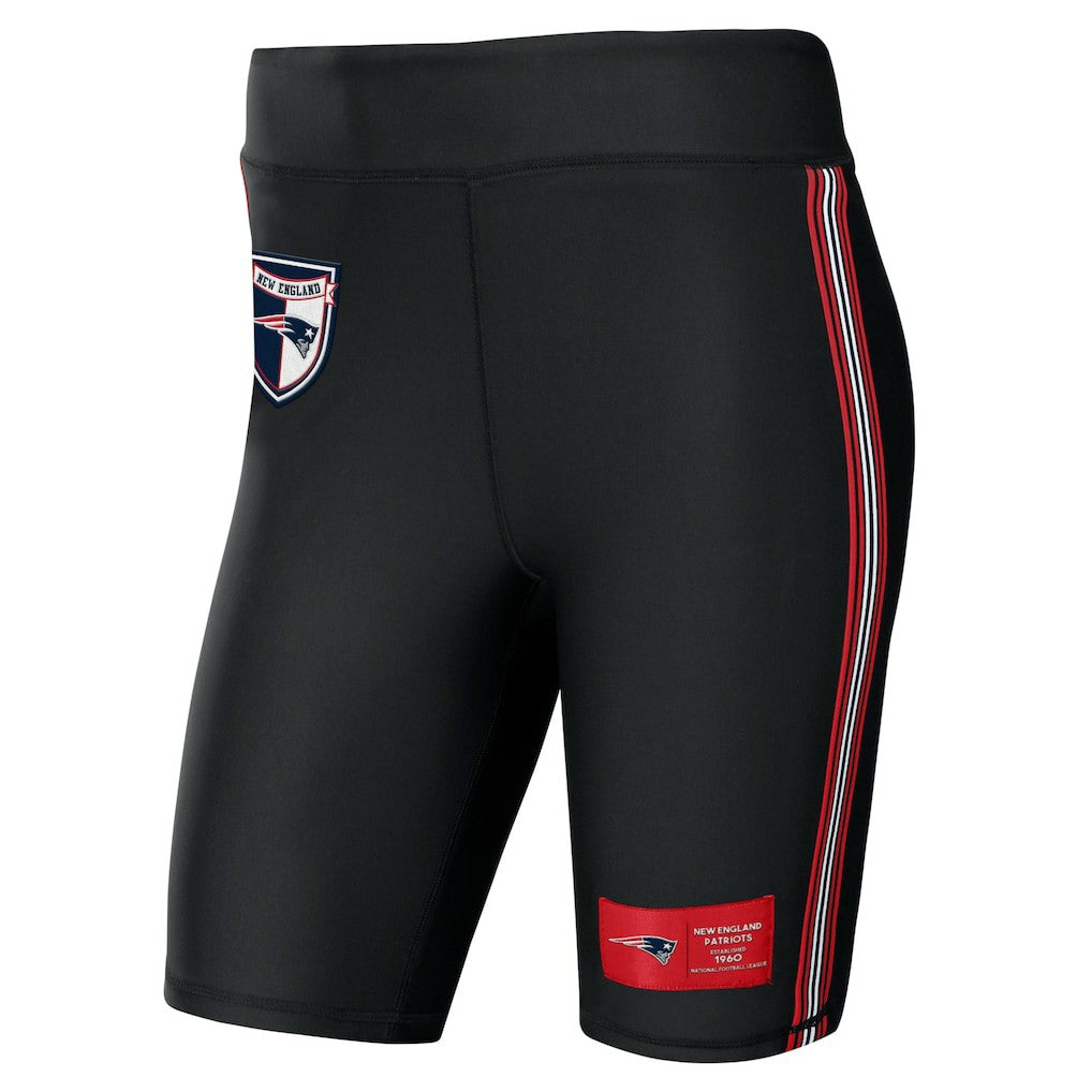 New England Patriots WEAR by Erin Andrews Women's Biker Shorts Black