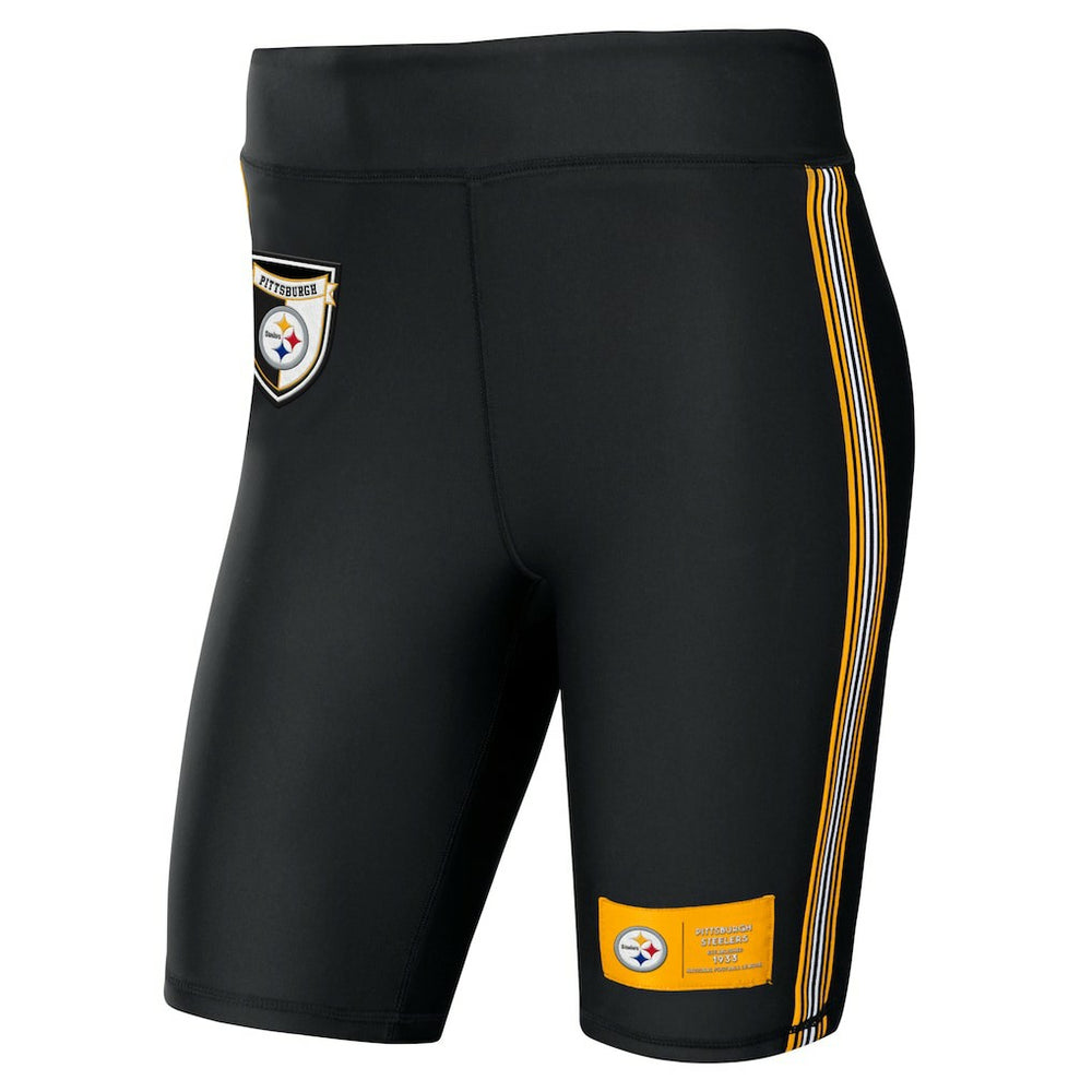 Pittsburgh Steelers WEAR by Erin Andrews Women's Biker Shorts Black