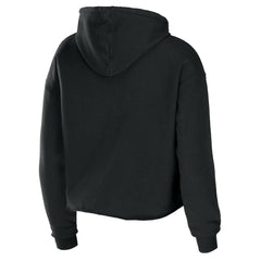 Los Angeles Rams WEAR by Erin Andrews Women's Cropped Sponge Fleece Pullover Hoodie Black