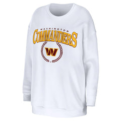 Washington Commanders WEAR by Erin Andrews Women's Oversized Pullover Sweatshirt White