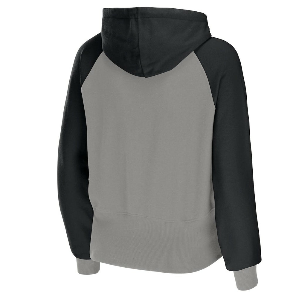 Las Vegas Raiders WEAR by Erin Andrews Women's Colorblock Lightweight Full-Zip Hoodie Silver
