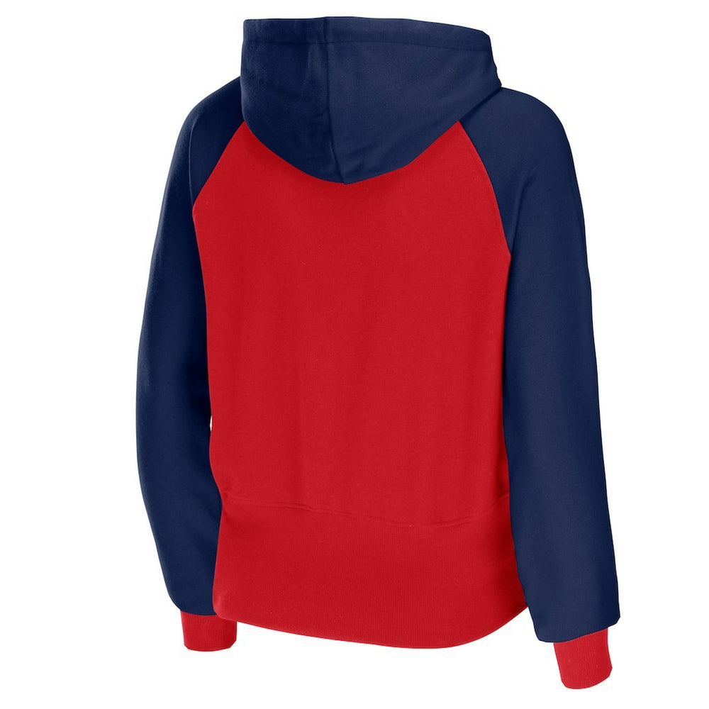 New England Patriots WEAR by Erin Andrews Women's Colorblock Lightweight Full-Zip Hoodie Red