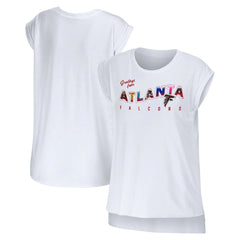 Atlanta Falcons WEAR by Erin Andrews Women's Greetings From Muscle T-Shirt White
