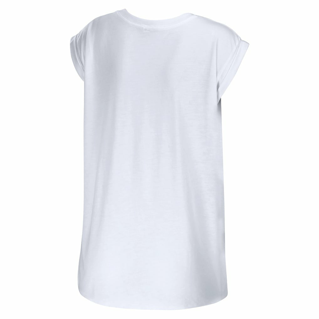 Los Angeles Rams WEAR by Erin Andrews Women's Greetings From Muscle T-Shirt White
