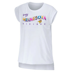 Minnesota Vikings WEAR by Erin Andrews Women's Greetings From Muscle T-Shirt White