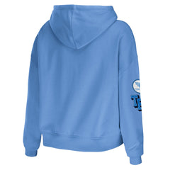 Tennessee Titans WEAR by Erin Andrews Women's Modest Cropped Pullover Hoodie Light Blue