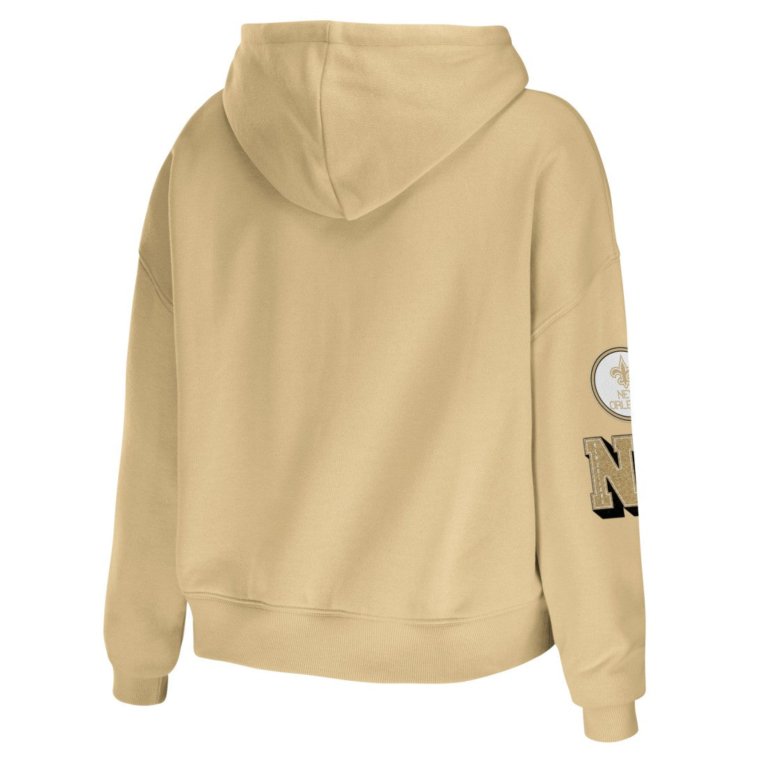 New Orleans Saints WEAR by Erin Andrews Women's Plus Size Modest Cropped Pullover Hoodie Gold