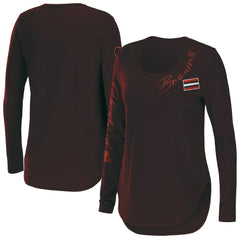 Cleveland Browns WEAR by Erin Andrews Women's Team Scoop Neck T-Shirt Brown