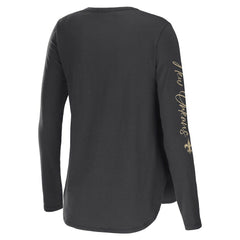 New Orleans Saints WEAR by Erin Andrews Women's Team Scoop Neck T-Shirt Charcoal