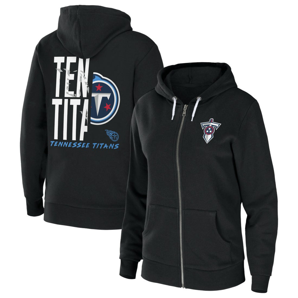 Tennessee Titans WEAR by Erin Andrews Women's Sponge Fleece Full-Zip Hoodie Black