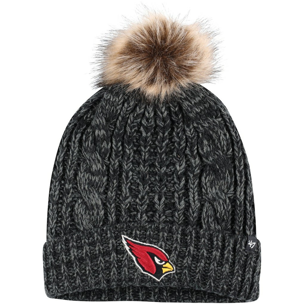 47 brand Arizona Cardinals '47 Women's Meeko Cuffed Knit Hat with Pom Black