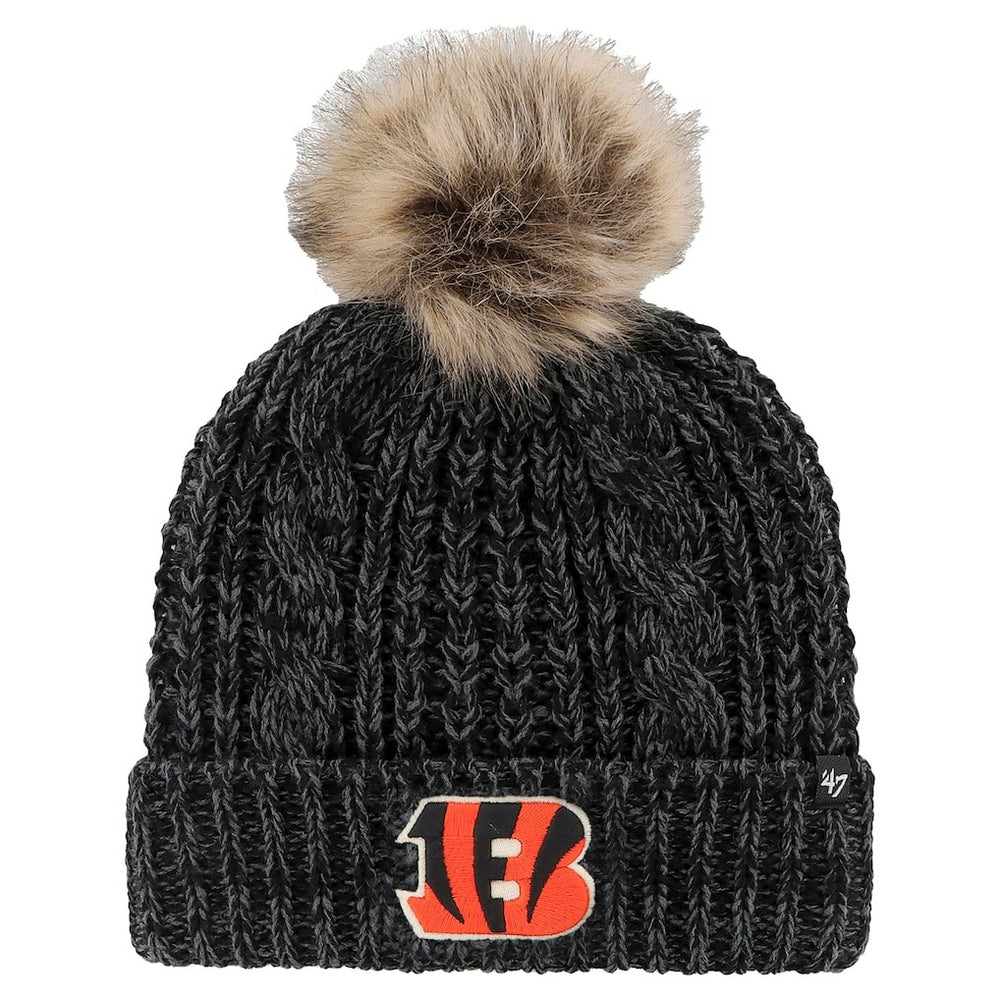 47 brand Cincinnati Bengals '47 Women's Meeko Cuffed Knit Hat with Pom Black