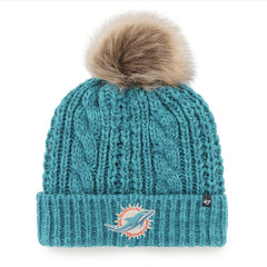 47 brand Miami Dolphins '47 Women's Meeko Cuffed Knit Hat with Pom Aqua