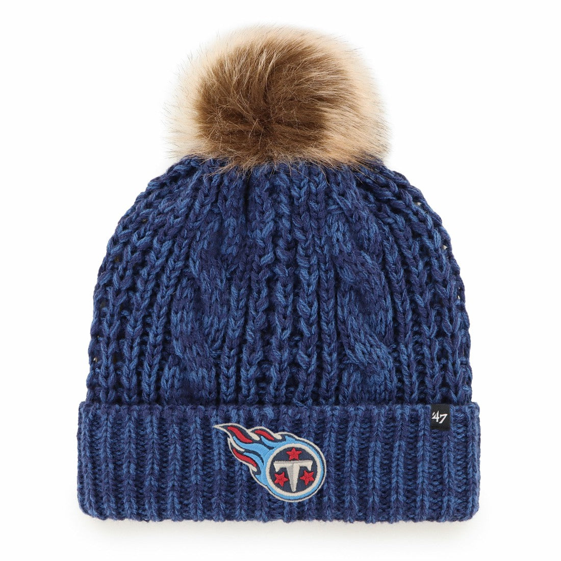 47 brand Tennessee Titans '47 Women's Meeko Cuffed Knit Hat with Pom Navy