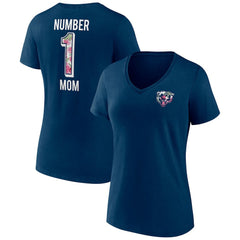 Fanatics Chicago Bears Women's Plus Size Mother's Day #1 Mom V-Neck T-Shirt Navy