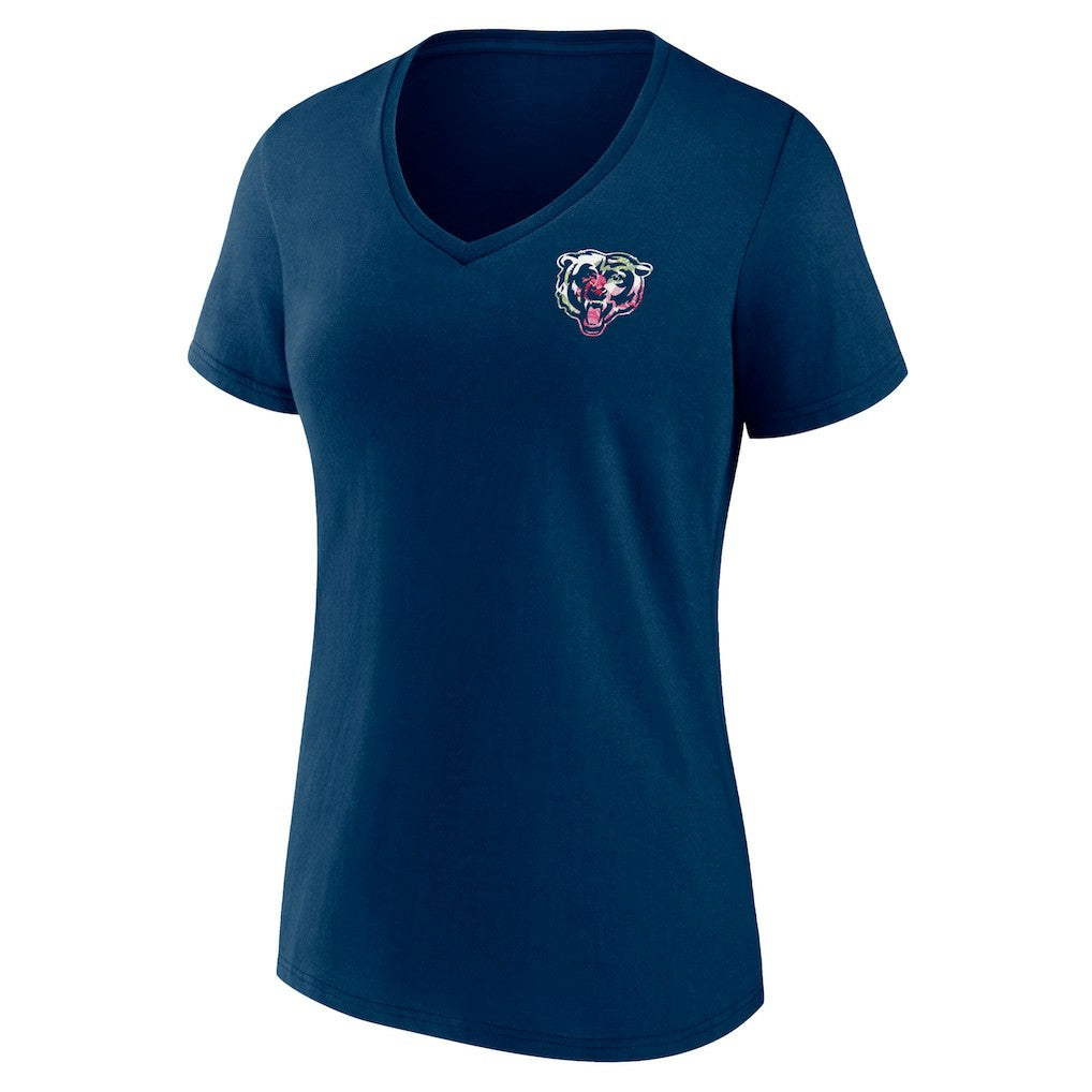 Fanatics Chicago Bears Women's Plus Size Mother's Day #1 Mom V-Neck T-Shirt Navy