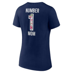 Fanatics New England Patriots Women's Plus Size Mother's Day #1 Mom V-Neck T-Shirt Navy