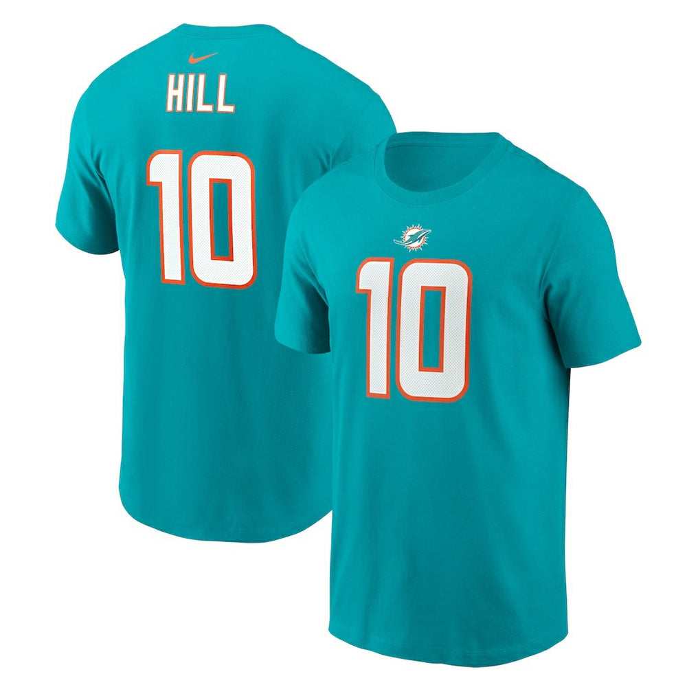 Nike Tyreek Hill Miami Dolphins Player Name & Number T-Shirt Aqua