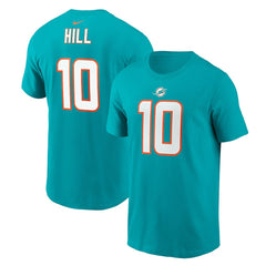 Nike Tyreek Hill Miami Dolphins Player Name & Number T-Shirt Aqua