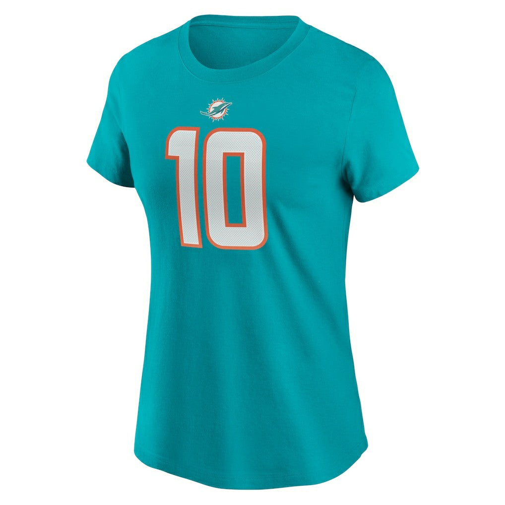 Nike Tyreek Hill Miami Dolphins Women's Player Name & Number T-Shirt Aqua