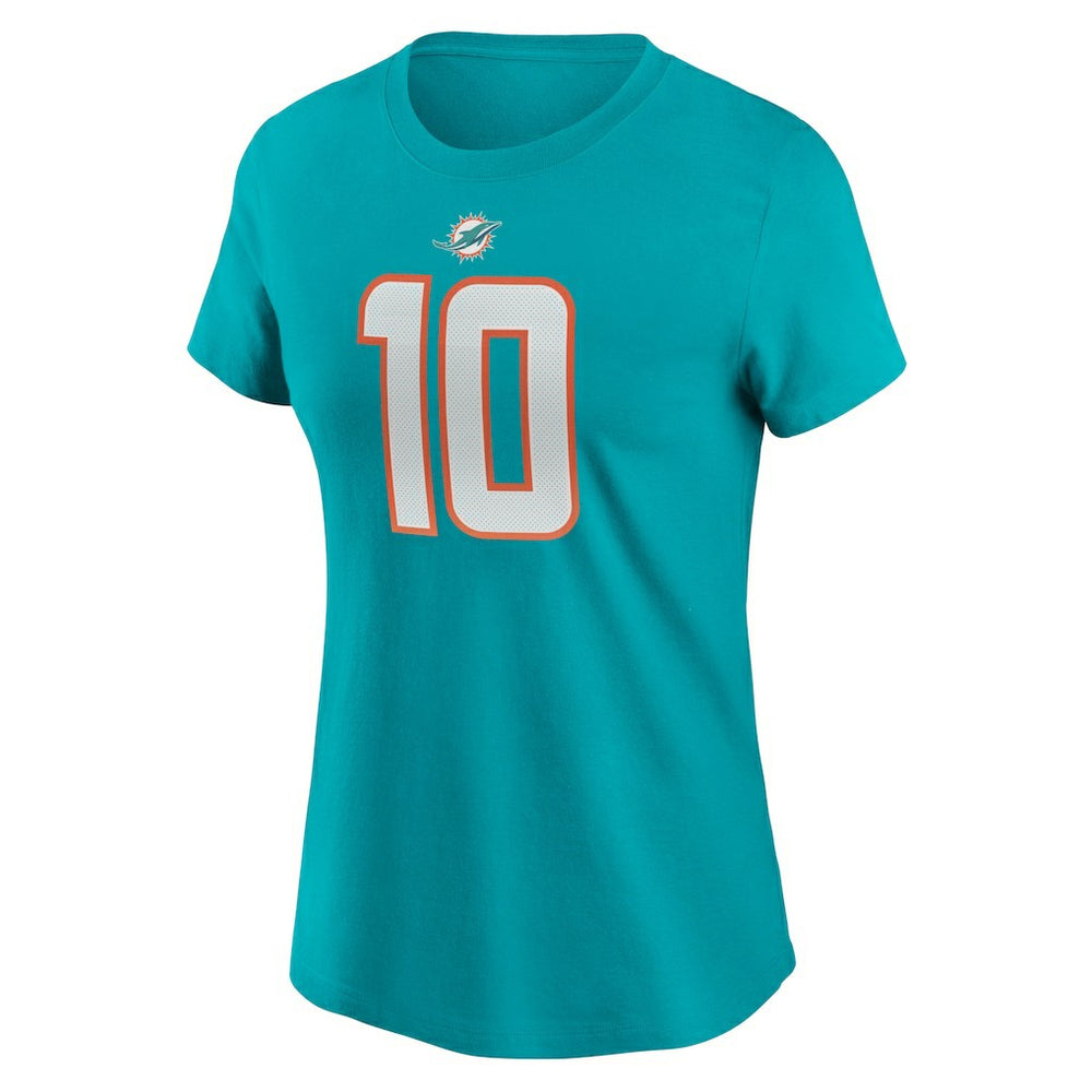 Nike Tyreek Hill Miami Dolphins Women's Player Name & Number T-Shirt Aqua