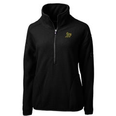 Athletics Cutter & Buck Women's Cascade Eco Sherpa Fleece Quarter-Zip Pullover Jacket - Black - MLB on Sale