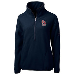 St. Louis Cardinals Cutter & Buck Women's Cascade Eco Sherpa Fleece Quarter-Zip Pullover Jacket - Navy - MLB Sale