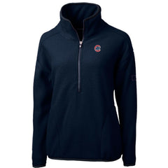 Chicago Cubs Cutter & Buck Women's Cascade Eco Sherpa Fleece Quarter-Zip Pullover Jacket - Navy - MLB Online