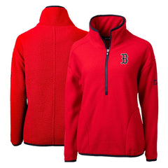 Boston Red Sox Cutter & Buck Women's Cascade Eco Sherpa Fleece Quarter-Zip Pullover Jacket - Red - MLB on Sale