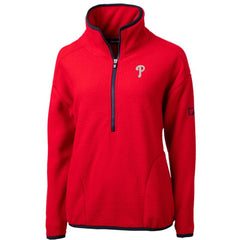 Philadelphia Phillies Cutter & Buck Women's Cascade Eco Sherpa Fleece Quarter-Zip Pullover Jacket - Red - MLB Online
