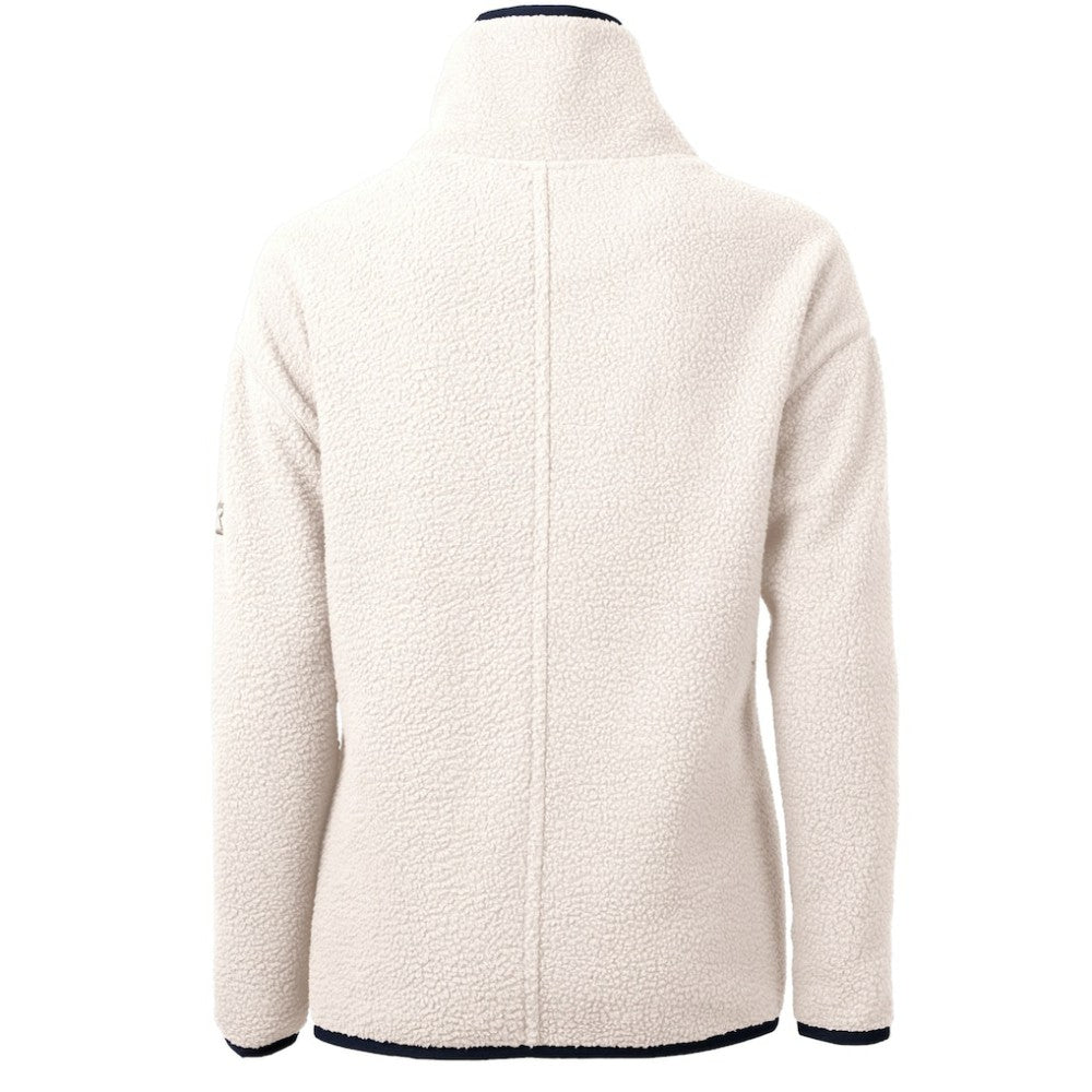New York Yankees Cutter & Buck Women's Cascade Eco Sherpa Fleece Quarter-Zip Pullover Jacket - White/Navy - MLB Online