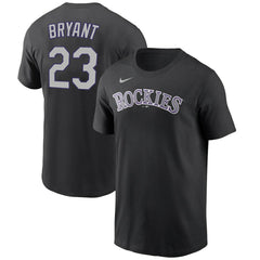 Kris Bryant Colorado Rockies Nike Name & Number T-Shirt - Black - Nike on Sale