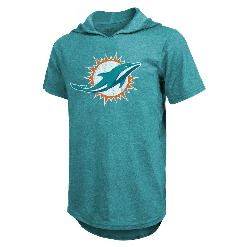 Tyreek Hill Miami Dolphins Majestic Threads Player Name & Number Short Sleeve Hoodie T-Shirt Aqua