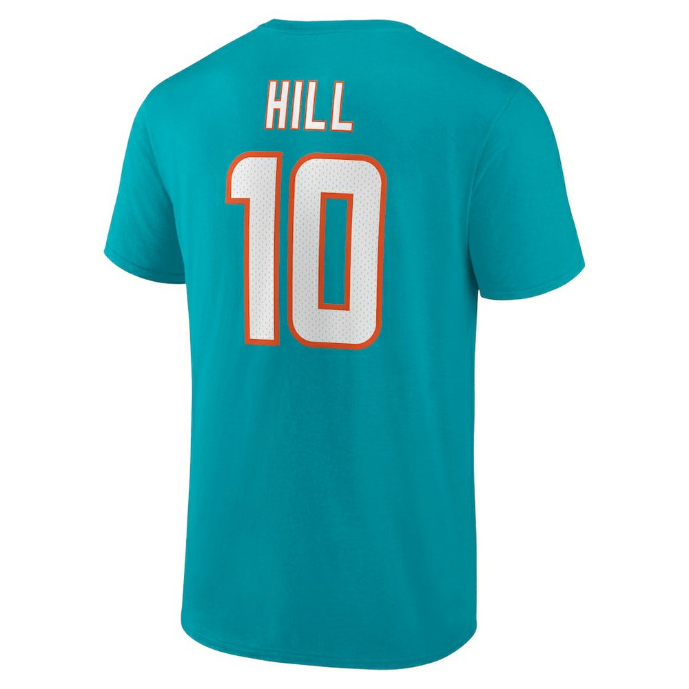 Fanatics Tyreek Hill Miami Dolphins Player Icon Name & Number T-Shirt Aqua