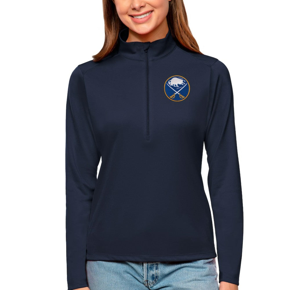 Buffalo Sabres Antigua Women's Tribute Quarter-Zip Pullover Top - Navy - NHL 4807546