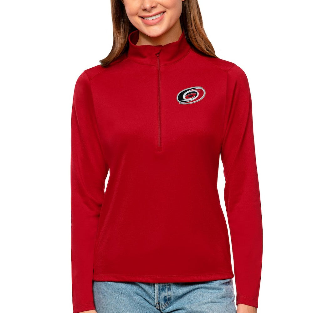 Carolina Hurricanes Antigua Women's Tribute Quarter-Zip Pullover Top - Red - NHL 4807555