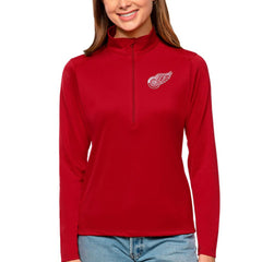 Detroit Red Wings Antigua Women's Tribute Quarter-Zip Pullover Top - Red - NHL 4807577