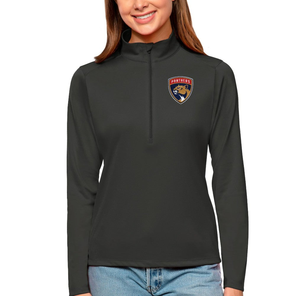 Florida Panthers Antigua Women's Tribute Quarter-Zip Pullover Top - Charcoal - NHL 4807585