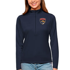 Florida Panthers Antigua Women's Tribute Quarter-Zip Pullover Top - Navy - NHL 4807586