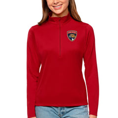 Florida Panthers Antigua Women's Tribute Quarter-Zip Pullover Top - Red - NHL 4807587