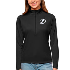 Tampa Bay Lightning Antigua Women's Tribute Quarter-Zip Pullover Top - Black - NHL 4807646