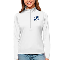 Tampa Bay Lightning Antigua Women's Tribute Quarter-Zip Pullover Top - White - NHL 4807650