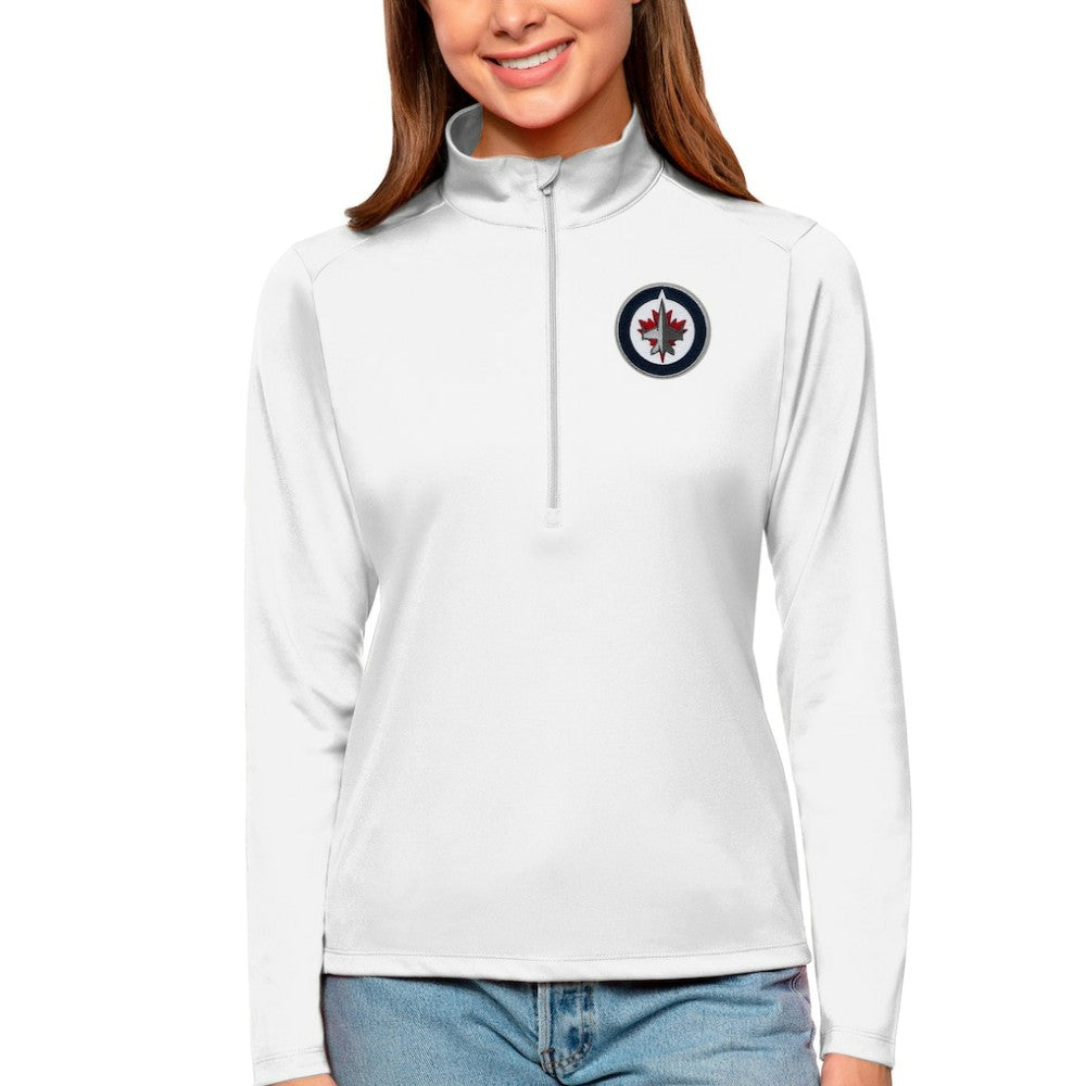 Winnipeg Jets Antigua Women's Tribute Quarter-Zip Pullover Top - White - NHL 4807671