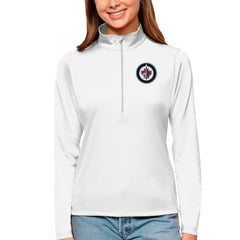 Winnipeg Jets Antigua Women's Tribute Quarter-Zip Pullover Top - White - NHL 4807671