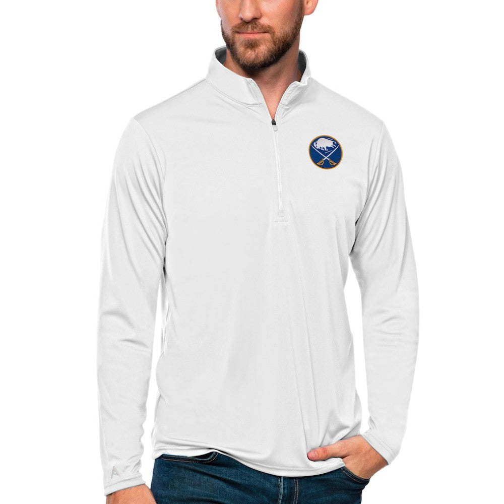 Buffalo Sabres Antigua Tribute Quarter-Zip Pullover Top - White - NHL 4809045